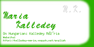 maria kalledey business card